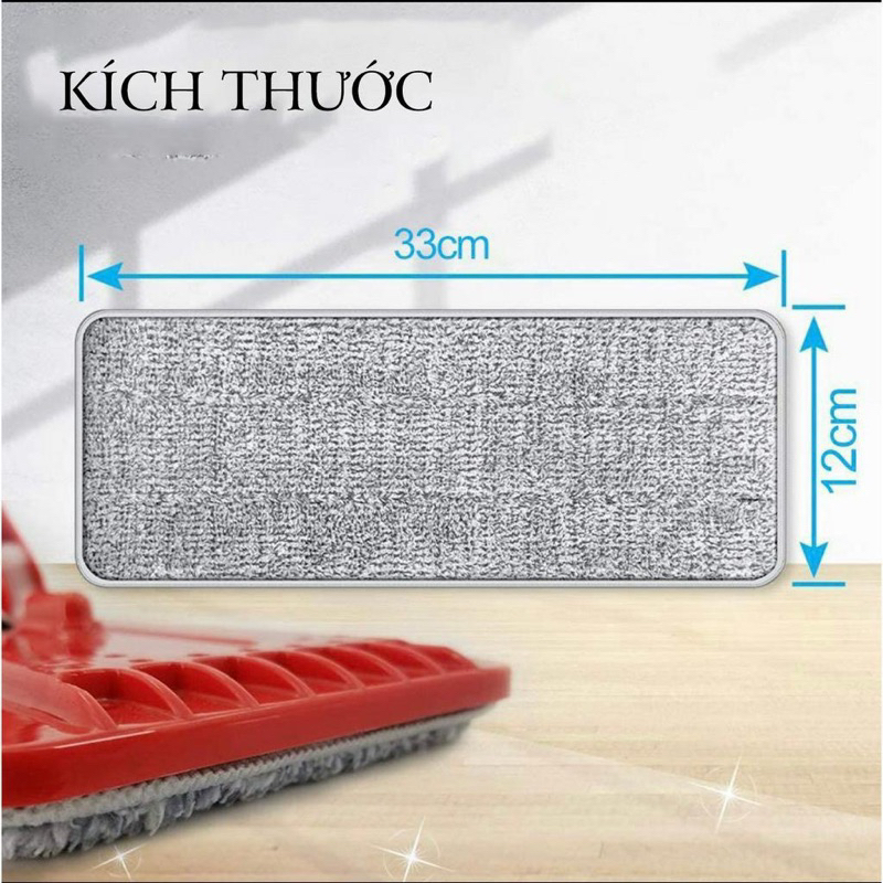 Bông lau nhà thay thế gài 2 đầu kích thước 33x12,Bông lau nhà lau sàn lau kính thay thế cho cây lau | BigBuy360 - bigbuy360.vn