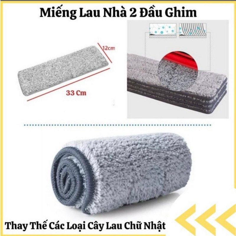 Bông lau nhà thay thế gài 2 đầu kích thước 33x12,Bông lau nhà lau sàn lau kính thay thế cho cây lau | BigBuy360 - bigbuy360.vn