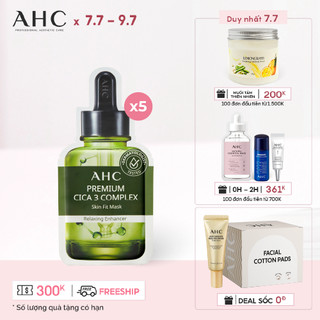 Mặt Nạ Thư Giãn Và Phục Hồi Da AHC Premium CICA 3 Complex Mask (27ml x 5 Miếng)