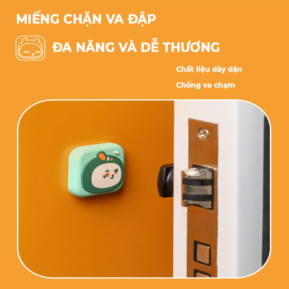 Miếng dán tường silicon chặn cửa chống va đập giảm tiếng ồn Fesson