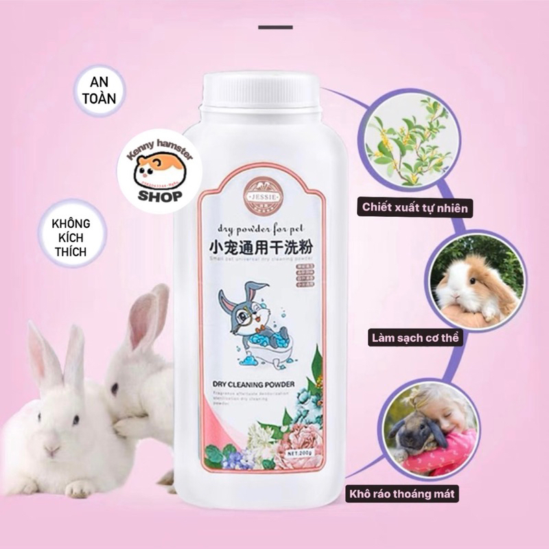 Phấn tắm khô JESSIE cho hamster, thỏ, bọ… 260g