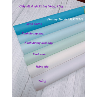 Giấy mỹ thuật - khổ 55x79cm, định lượng 124g tone xanh dương
