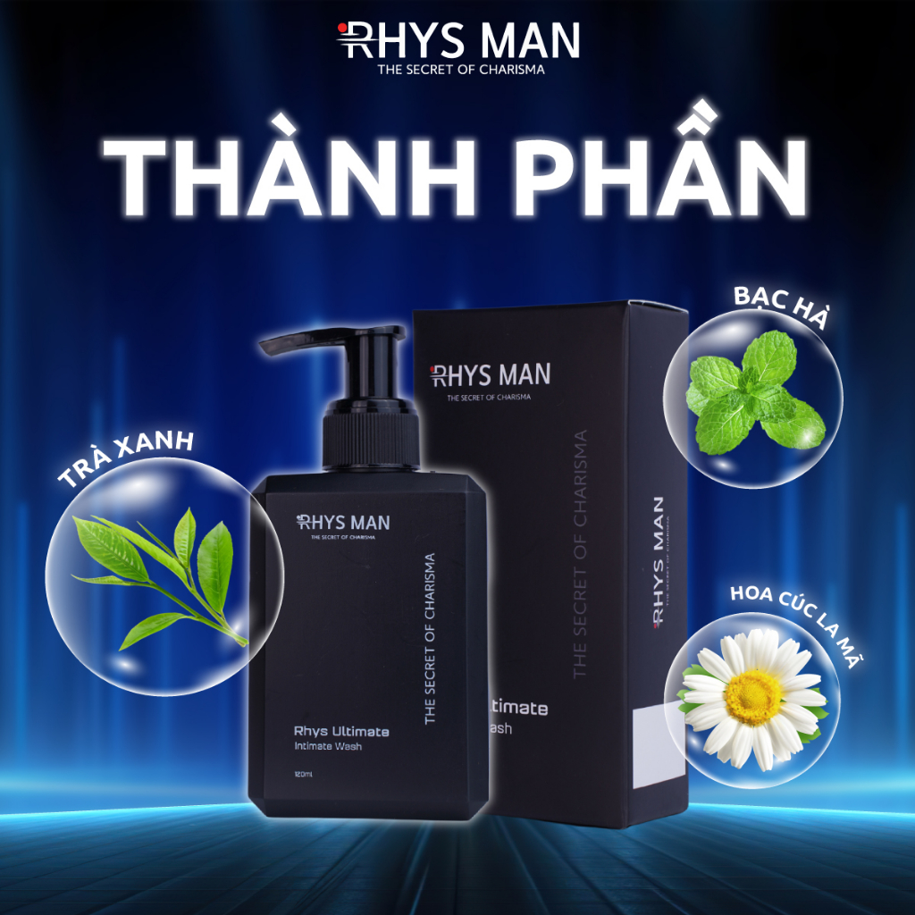 Dung dịch vệ sinh nam giới RHYS MAN hương bạc hà Rhys Ultimate 120ml