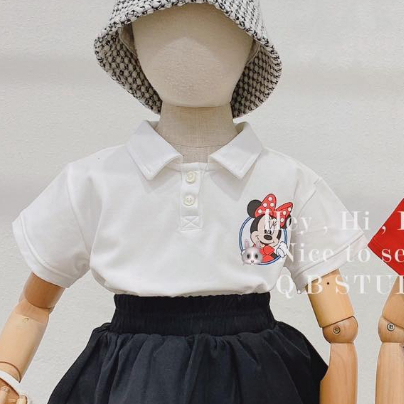 Áo polo trắng mickey Q.B Studio