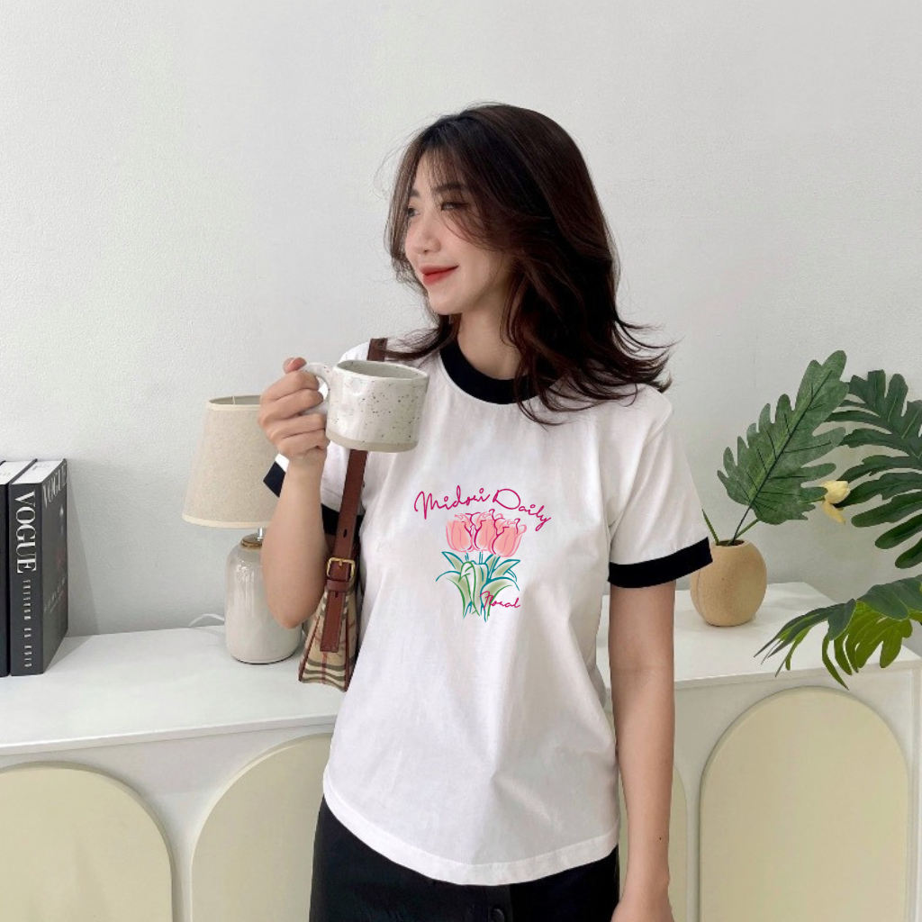 Áo thun Baby Tee Daisy unisex phông Nam Nữ Local Brand Chính Hãng Logo Midori M Studio