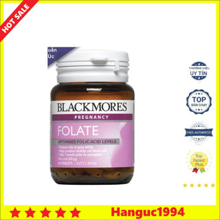 Viên uống bổ sung axit folic chống dị tật thai nhi cho bà bầu Blackmores Folate 500mcg, Úc