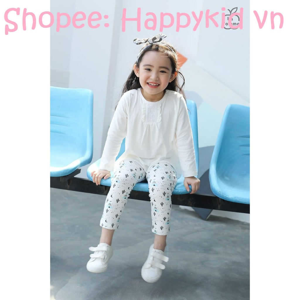 6-9M Bộ quần áo dài tay nhún ngực Xương rồng nhỏ cho bé gái LA POMME SL117