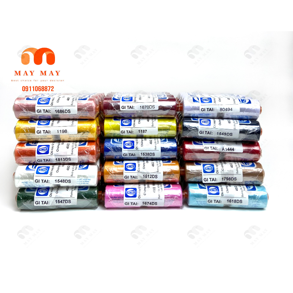 Chỉ may gitai ống trung 900m combo 1 vĩ 10 ống