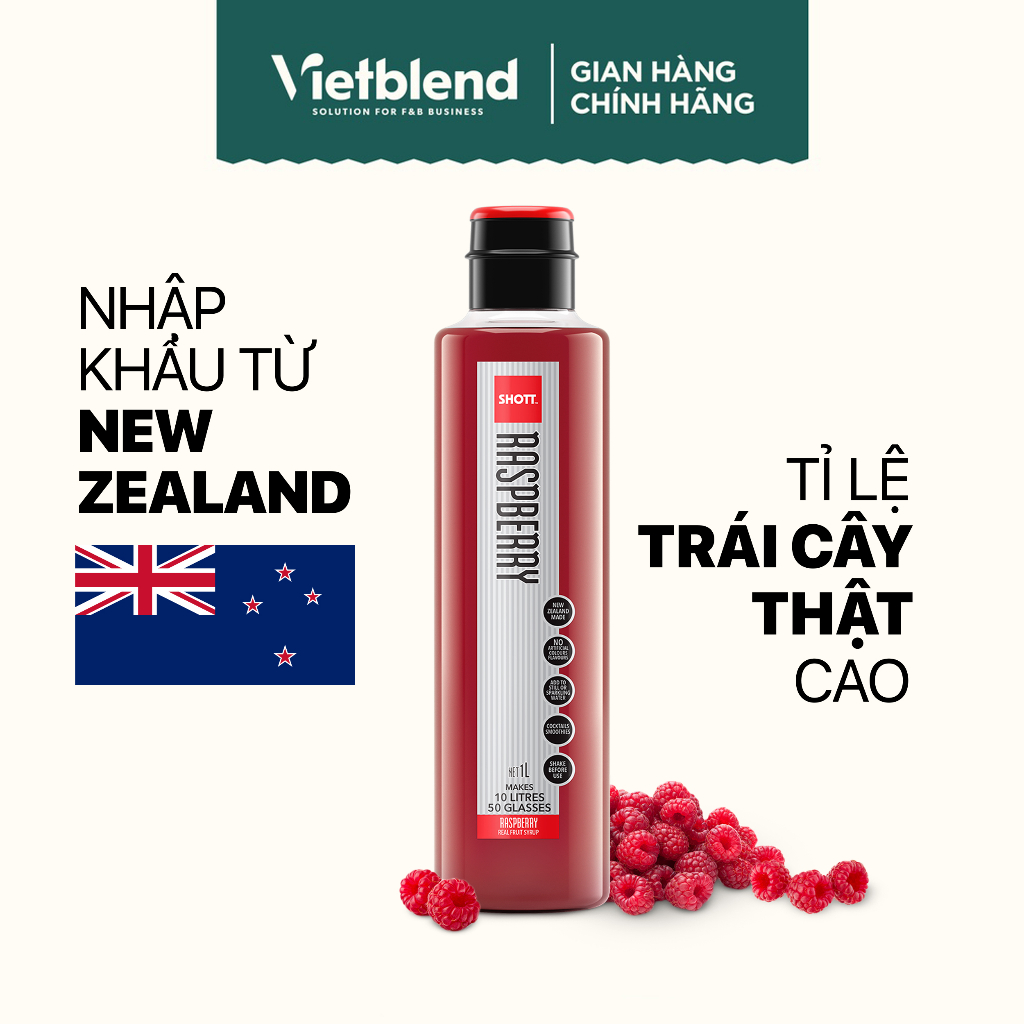 Syrup SHOTT vị Mâm Xôi (Raspberry) chai 1L