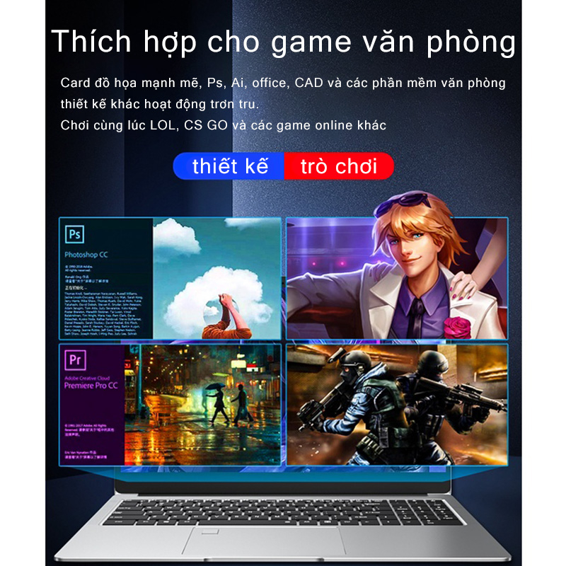 Asus Factory 15.6 Inch Intel Celeron J4125 Laptop Văn Phòng Kinh Doanh Designer Sinh Viên Gaming Laptop 1TB Window 11