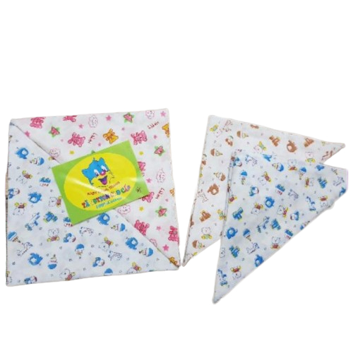 Tã chéo cotton sơ sinh sét 10 chiếc hình gấu dễ thương