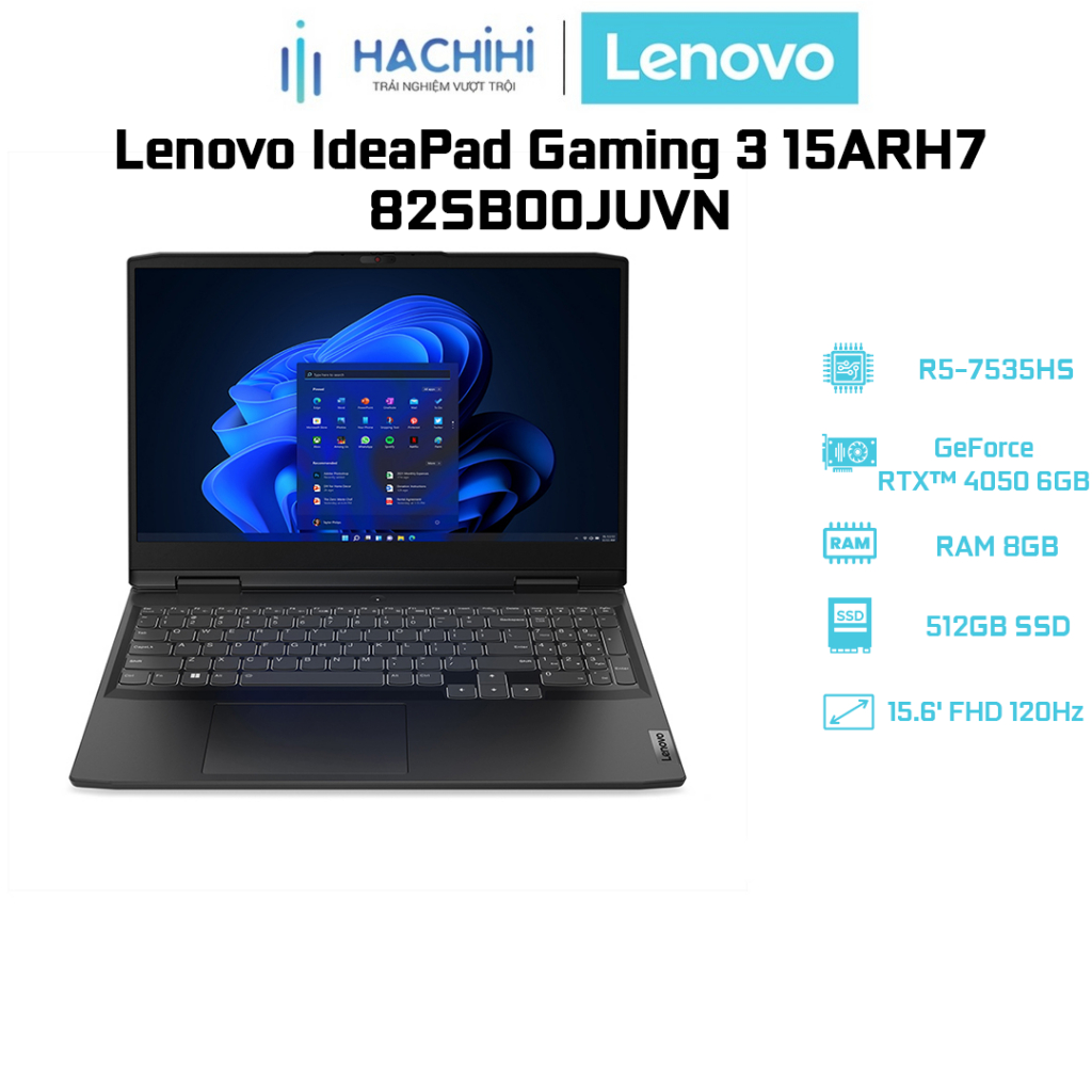 Laptop Lenovo IdeaPad Gaming 3 15ARH7 82SB00JUVN R5-7535HS|8GB|512GB|RTX™ 4050 6GB|15.6'