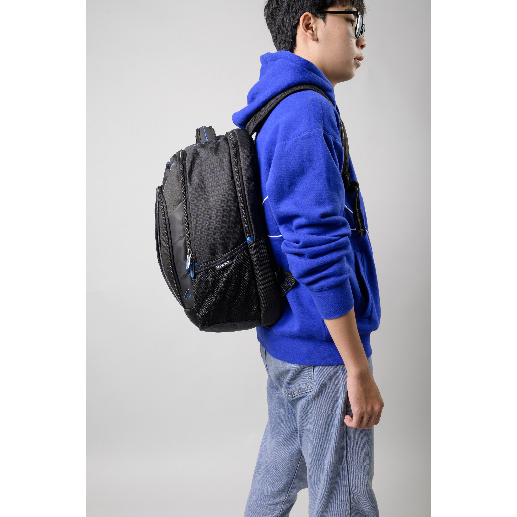 Balo 17 inch Solo Ascend Glide - ĐEN/XANH  - Nhiều ngăn - Chống sốc tốt - Bảo hành chính hãng 5 nam