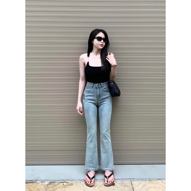 Quần jeans ống loe thêu Cuahangjeans (ảnh thật)