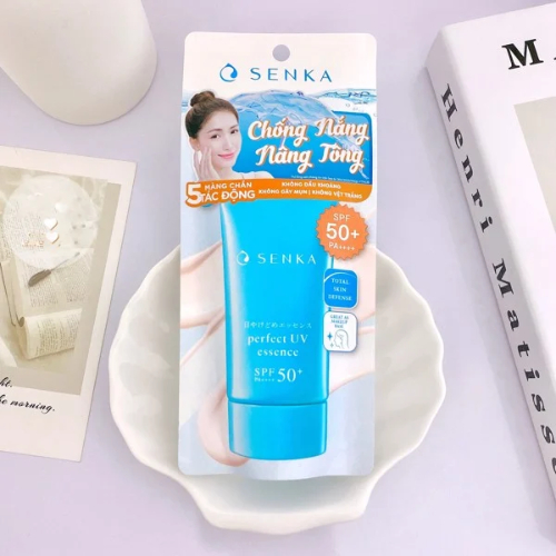 Tinh Chất Chống Nắng Nâng Tông Sáng Mượt Cho Da Dầu Senka Perfect UV Essence SPF50+ PA++++ 50g