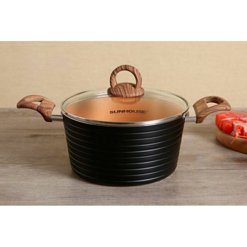 BỘ NỒI CERAMIC ĐÁY TỪ SUNHOUSE SHG2003MCA - DÙNG CHO MỌI LOẠI BẾP