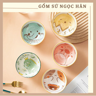 Bát sứ hình thú dễ thương, chén ăn cơm, bát ăn dặm hình con vật ngộ nghĩnh, chén đĩa gốm sứ decor