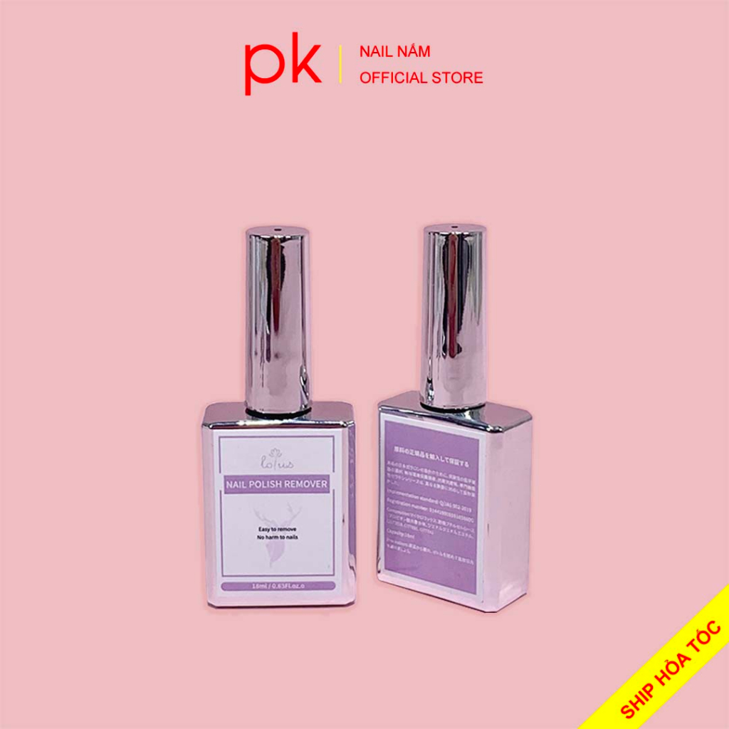 Nước phá gel, phá gel nhanh ( Nail polish remover ) không cần ủ Lotus chai 18ml