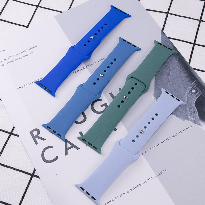 Dây Đeo Đồng Hồ AW Series 8 7 6 5 4 3 2 1 SE iWatch Cao Su Chống Bẩn Silicon Mềm Thời Trang Pastel Nhiều Màu