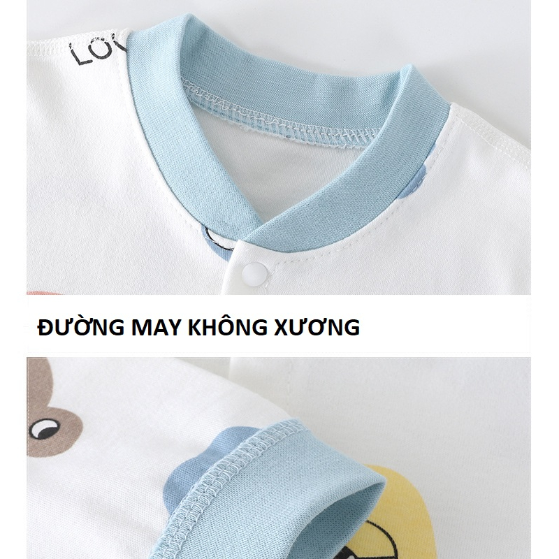 Bodysuit Body dài tay cotton cho bé trai bé gái sơ sinh đến 13 tháng Hàng Quảng Châu SLT27