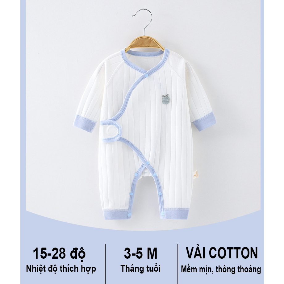 Áo liền quần bé sơ sinh Body dài tay thun cotton Quảng Châu cho bé trai bé gái hàng xuất Hàn SLT29