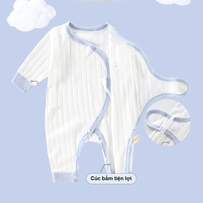 Áo liền quần bé sơ sinh Body dài tay thun cotton Quảng Châu cho bé trai bé gái hàng xuất Hàn SLT29