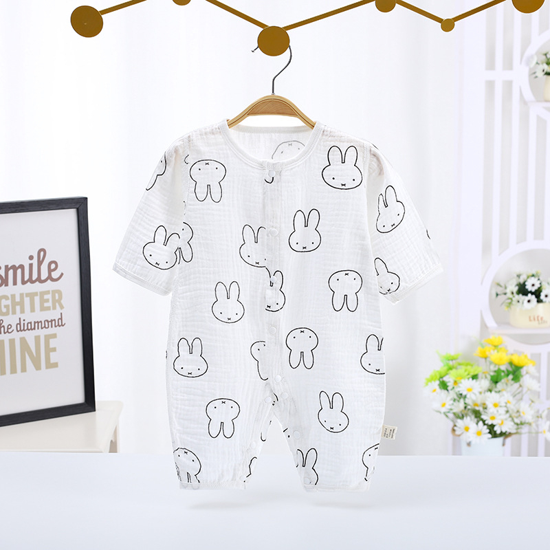 Bodysuit dài tay vải Xô Muslin cao cấp cho bé trai bé gái 0-18 tháng Hàng Quảng Châu SLT32