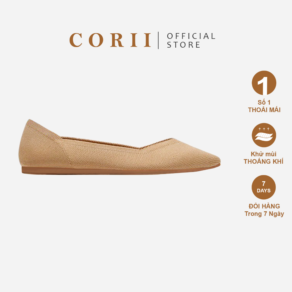 CORII - Giày Búp Bê The Point 2.0 Thời Trang và Thoải Mái Nhất - CR013 Kem