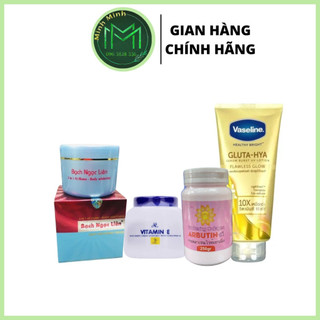 Combo 4 Món Bạch Ngọc Liên Kích Trắng Mạnh Tự Trộn Vaseline 10x Dưỡng Trắng Da Body