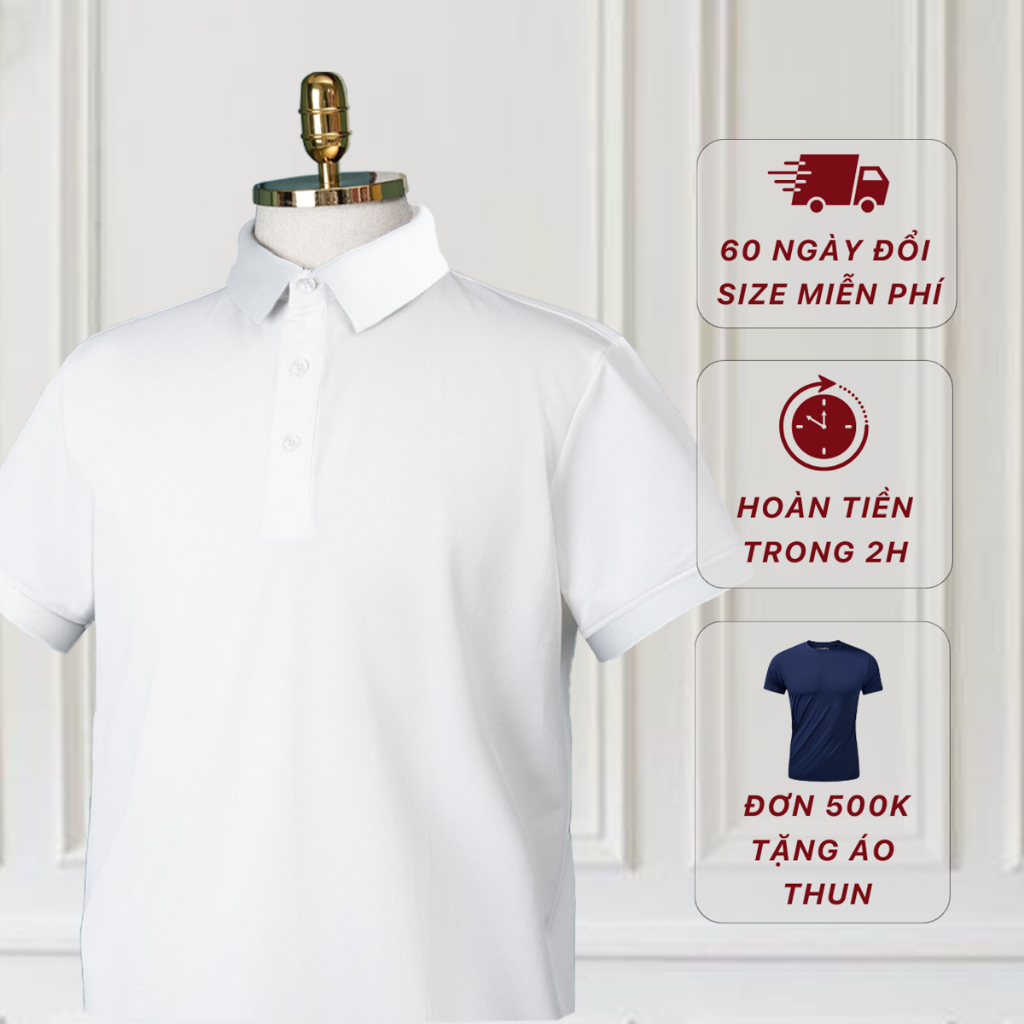 Áo thun Polo Cao Cấp Nam cổ bẻ SIXMEN - Xanh denim trơn - Thoáng mát, sang trọng