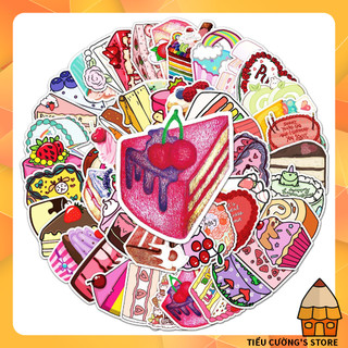 Set 10/20 hình dán Bánh Ngọt 🍰 🎂 Sticker cute trang trí xe, laptop, nón bảo hiểm