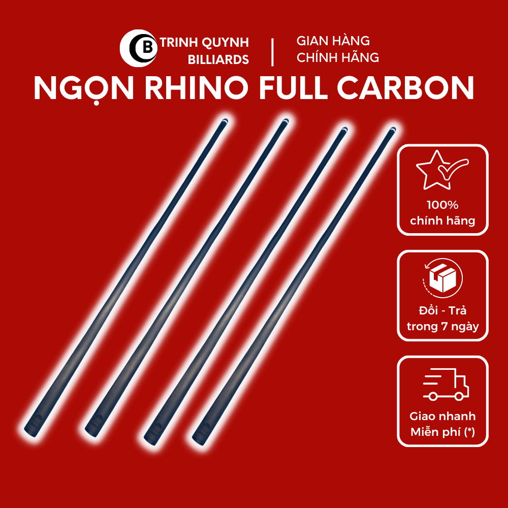 Ngọn Cơ Bida Rhino Full Carbon B Trinh Quynh Billiards 100% carbon