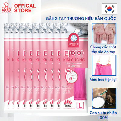 [COMBO10] Bộ 10 Đôi Găng Tay Kim Cương Có Móc Thương Hiệu BEIGL 39cm