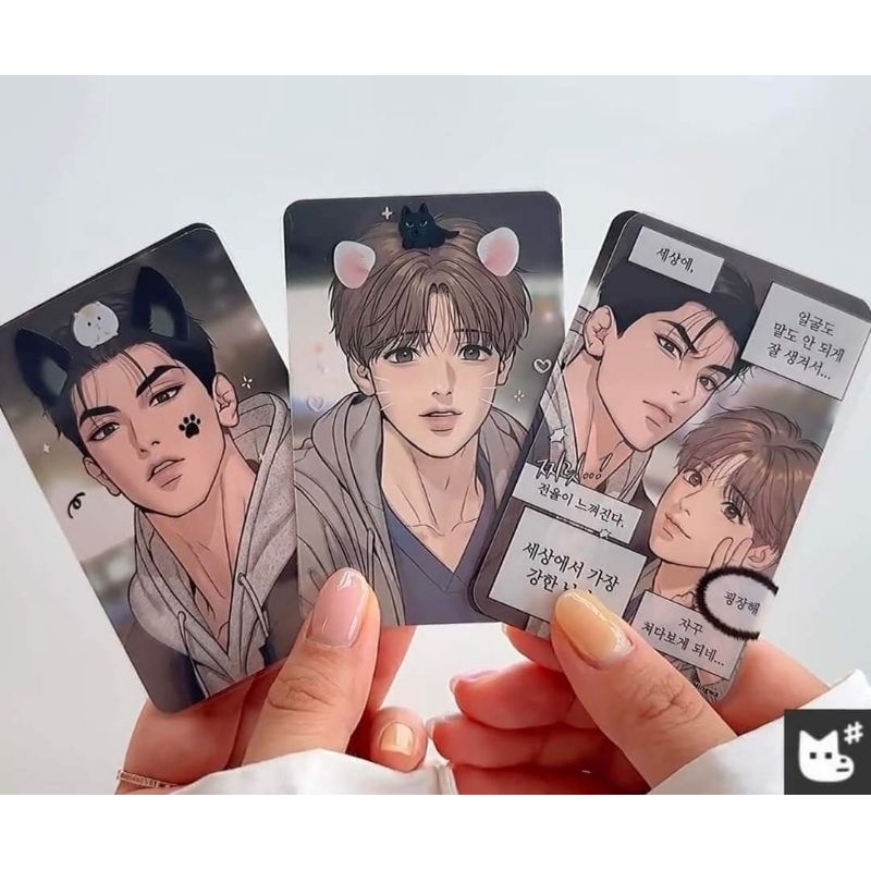 Standee tượng đứng và card bo góc của truyện manhwa Jinx hàng chính hãng Lezhin