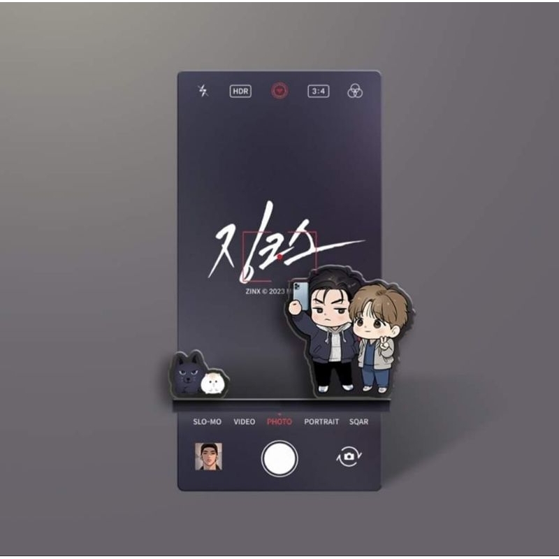 Standee tượng đứng và card bo góc của truyện manhwa Jinx hàng chính hãng Lezhin