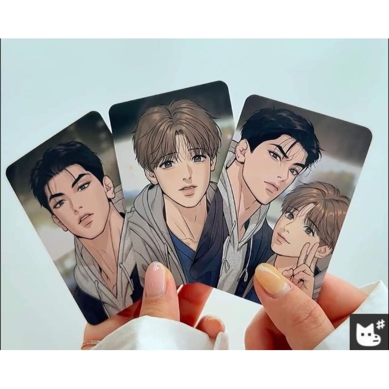 Standee tượng đứng và card bo góc của truyện manhwa Jinx hàng chính hãng Lezhin