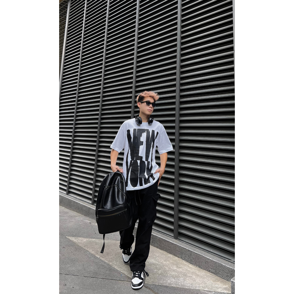 Áo thun The Xide áo phông unisex in chữ NEW YORK form rộng chất cotton 2 chiều định lượng 250gr co giãn