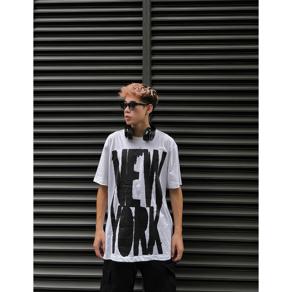 Áo thun The Xide áo phông unisex in chữ NEW YORK form rộng chất cotton 2 chiều định lượng 250gr co giãn