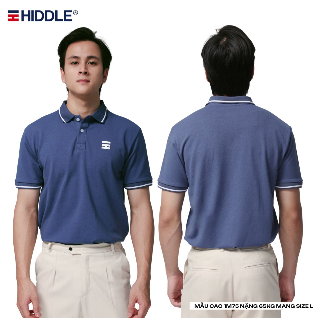 Áo polo nam cao cấp cổ sọc basic HIDDLE vải cotton cá sấu co giãn 4 chiều | H7-T2