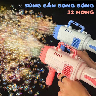 [Hoả tốc HCM] Đồ chơi Sung Bắn Bong Bóng Xà Bông 32 nòng siêu mạnh-D44
