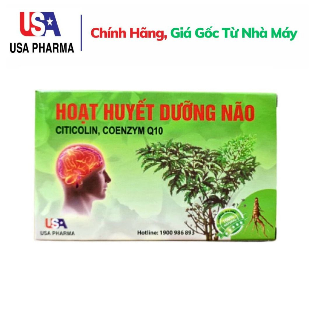 Hoạt Huyết Dưỡng Não USA Giúp Bổ não, Cải thiện trí nhớ, Tăng cường trí nhớ - Hộp 100 Viên