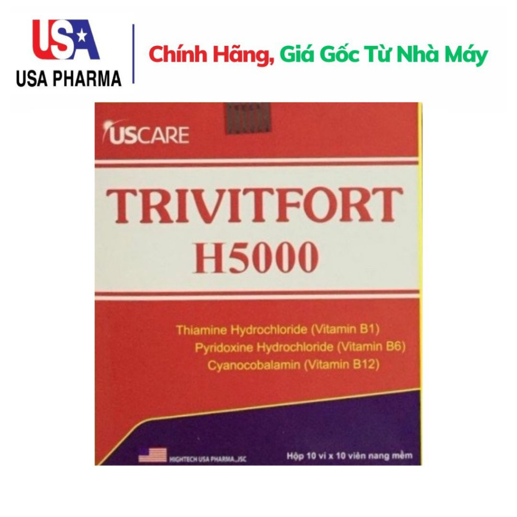 Trivitfort H5000 bổ sung Vitamin B1 B6 B12 cho cơ thể - Hộp 100 viên