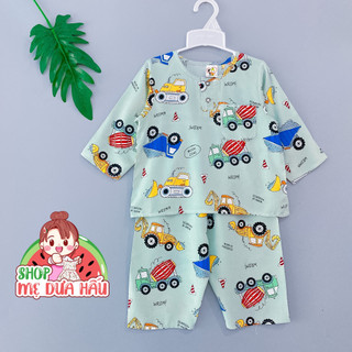 Bộ tole lanh dài tay bé trai bông chân size 6-21kg (Ảnh thật + nhiều mẫu)