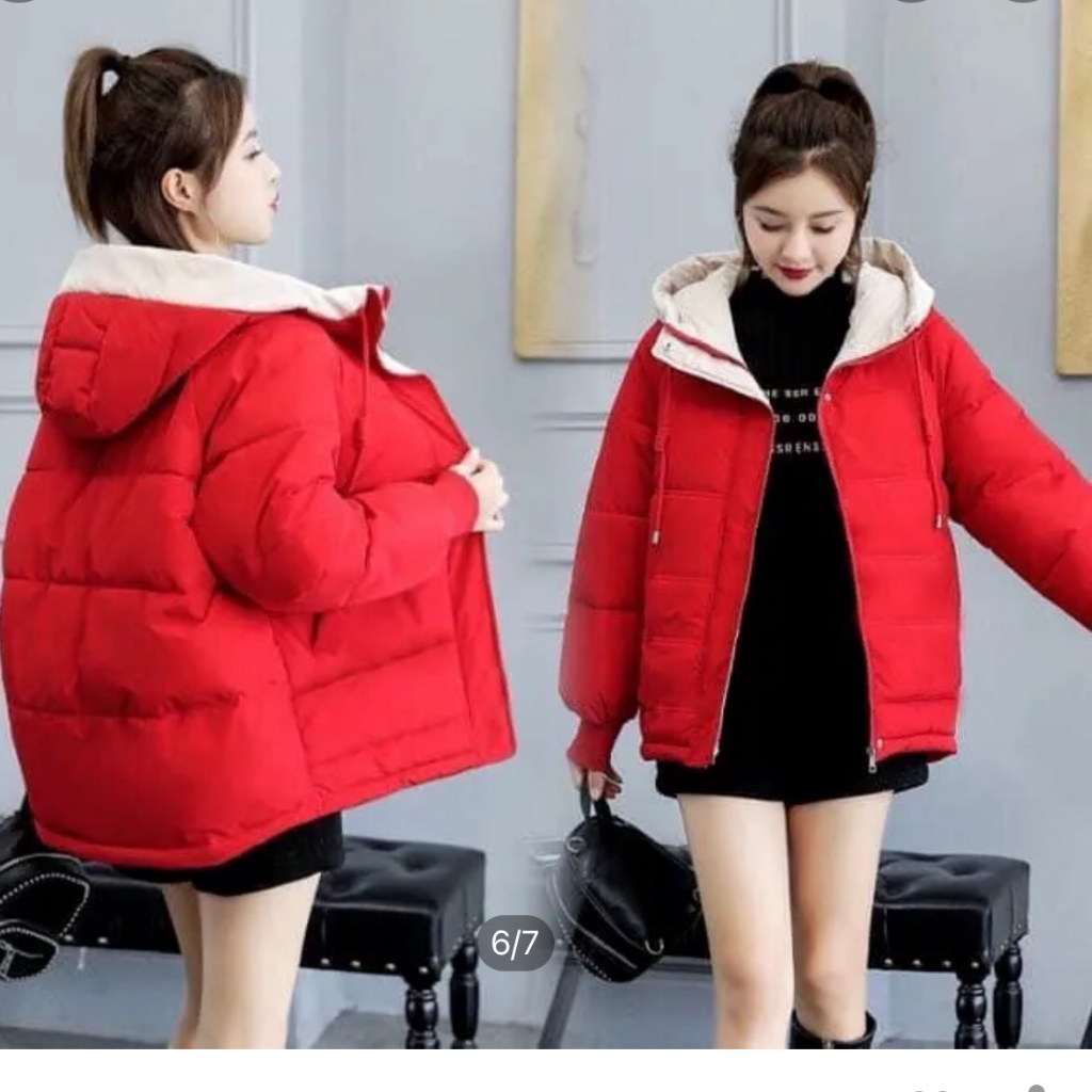 Áo Khoác Phao mùa đông Có Mũ Trùm 2 màu Cá Tính Cho Nam NỮ UNISEX - LOVITO FASHION