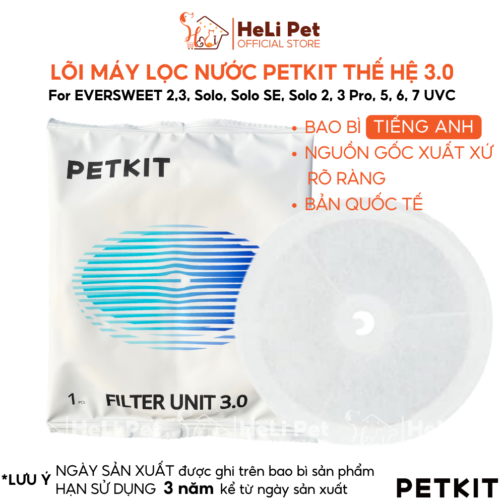 Lõi Lọc Nước PETKIT Dùng Cho Eversweet Solo, Solo SE, 2, 3, 6,7 thế hệ 3.0 - HeLiPet