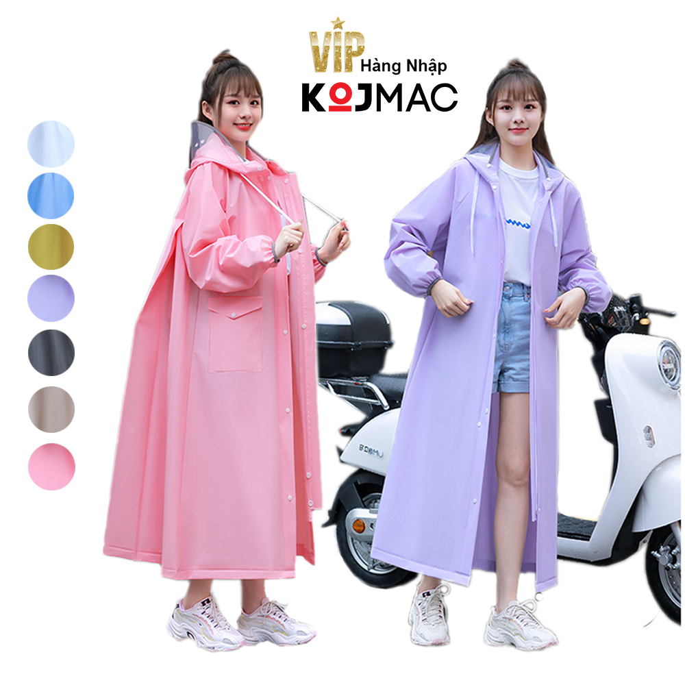 Áo Mưa Dây Kéo Thời Trang Nam Nữ Unisex Cao Cấp Fashion Raincoat ( Áo Mưa Vải Nhựa Vi Sinh Chống Thấm Hàng Nhập Khẩu )