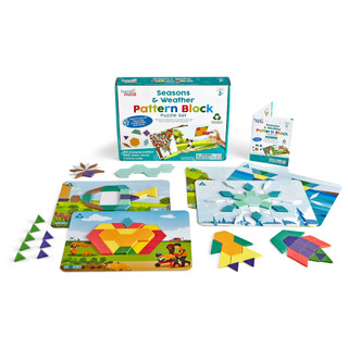  Bộ đố ghép khối mẫu thời tiết và mùa - Seasons & Weather Pattern Block Puzzle Set - Learning Resourc
