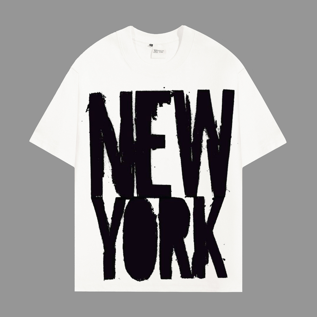 Áo thun The Xide áo phông unisex in chữ NEW YORK form rộng chất cotton 2 chiều định lượng 250gr co giãn