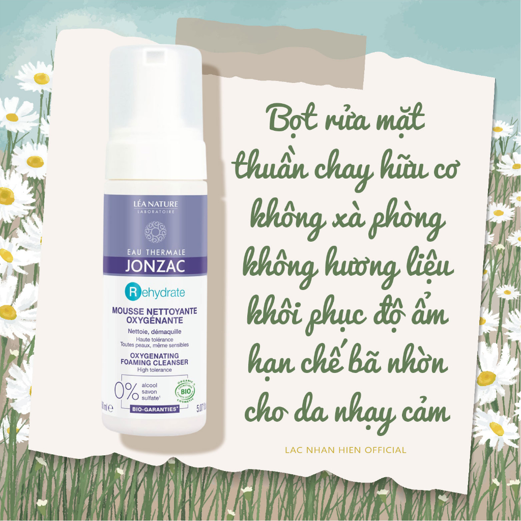 SỮA RỬA MẶT TẠO BỌT JONZAC REHYDRATE OXYGENATING FOAMING CLEANSER CẤP ẨM CHO DA NHẠY CẢM YẾU