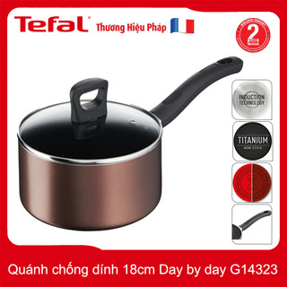 Quánh chống dính 18cm Tefal G1432305 vung kính dùng bếp từ, xuất xứ thương hiệu Pháp